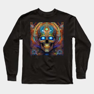 Cosmic Psychedelic Skull - Trippy Patterns 74 Long Sleeve T-Shirt